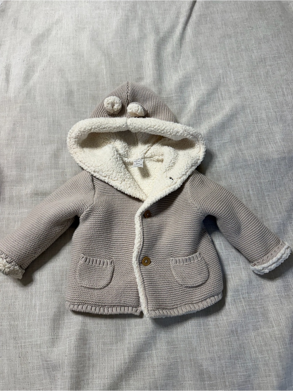 Carter's Cream Sherpa-Lined Baby Jacket with Hood